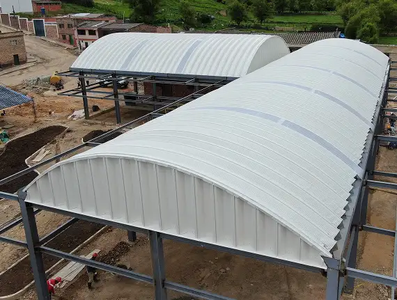 cubierta autoportante con cerramientos